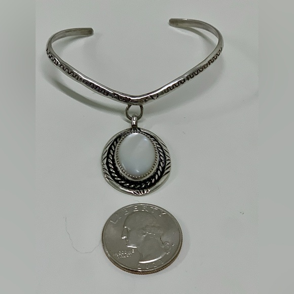 Victorian Era Antique Sterling Silver Bracelet w/ Moonstone Pendant - Picture 16 of 16
